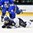 GRAND FORKS, NORTH DAKOTA - APRIL 24: Finland's Joona Koppanen #15 gets tangled up with Sweden's Jesper Bokvist #10 during gold medal game action at the 2016 IIHF Ice Hockey U18 World Championship. (Photo by Minas Panagiotakis/HHOF-IIHF Images)

